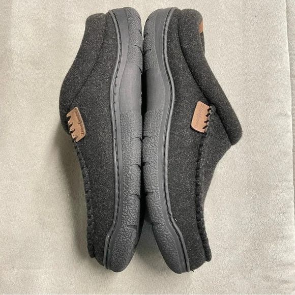 Dearfoams Men's Wool Slippers Clog Shoe L 11-12 Slip On Memory Foam Black - Picture 6 of 11